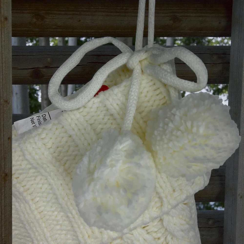 NEW Ivory Cable Knit Christmas Stocking Large 24